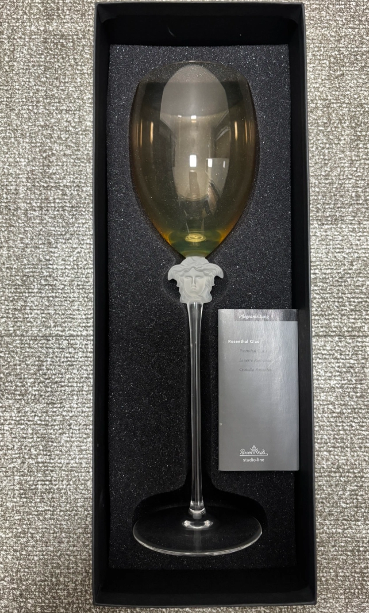 [미사용]베르사체 앰버 와인글래스 2개